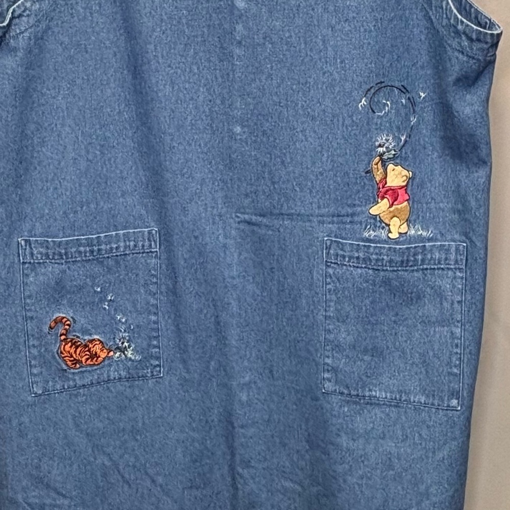 Vintage Winnie The Pooh & Tigger Denim Jumper Dress No Size Tag - Picture 3 of 8
